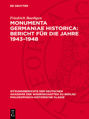 cover image of Monumenta Germaniae Historica